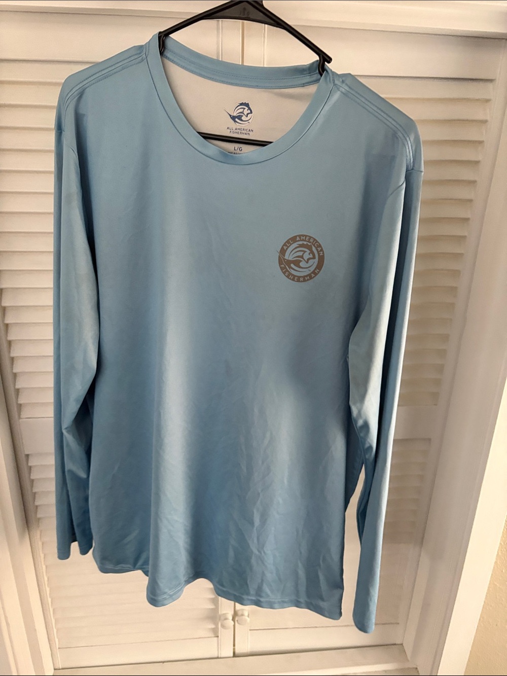 All American Fishing Co. Men's Sky Blue Long-Sleeve Performance Tee